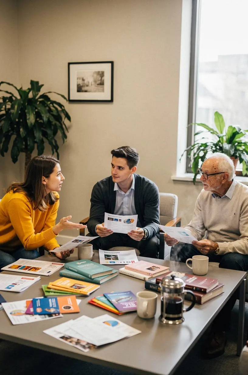 Persoană citind un blog educațional despre finanțe personale pe un laptop.